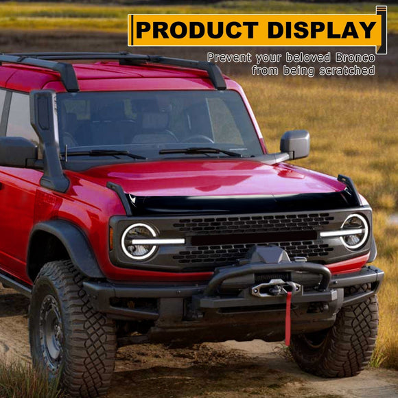 2021 - 2023 Ford Bronco 2/4 Door Glossy Black PP Plastic Hood Protector Edge Guard - WeiSen - 70320005