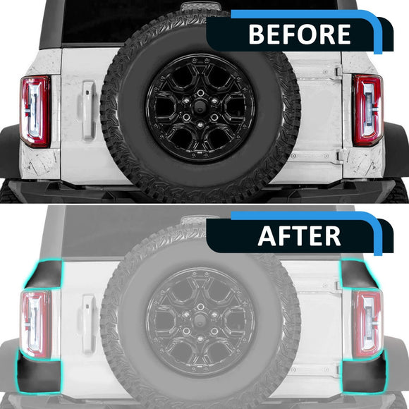 2021 - 2023 Ford Bronco 2/4 Door Matte Black Rear Corner Protector Edge Guard - WeiSen - 70320004