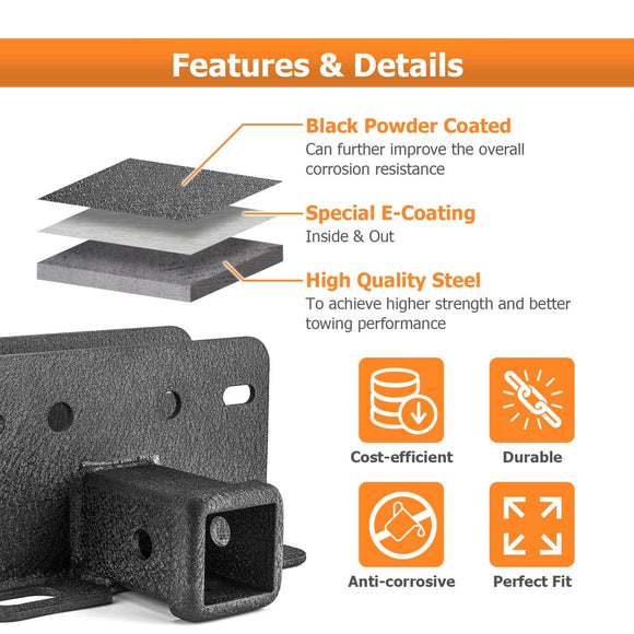 2021 - 2024 Ford Bronco 2/4 Door Rear Class III 2" Inch Receiver Hitch - WeiSen - 70108003