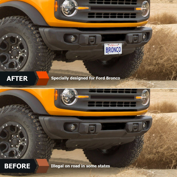 2021 - 2024 Ford Bronco 2/4 Door Steel Front License Plate Holder Bracket - WeiSen - 70302016