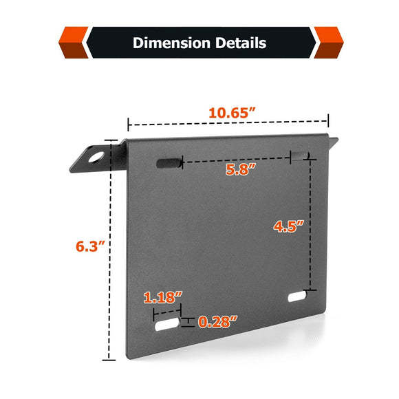 2021 - 2024 Ford Bronco 2/4 Door Steel Front License Plate Holder Bracket - WeiSen - 70302016