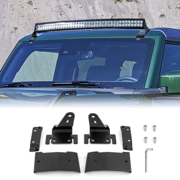 2021 - 2024 Ford Bronco 2/4 Door Upper Windshield 42" Curved Light Bar Mounting Bracket - WeiSen - 70101040