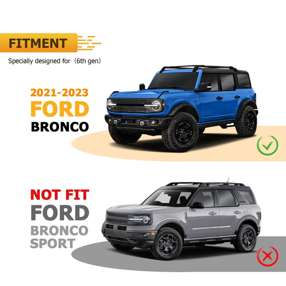 2021 - 2024 Ford Bronco 2/4 Door Upper Windshield 42" Curved Light Bar Mounting Bracket - WeiSen - 70101040