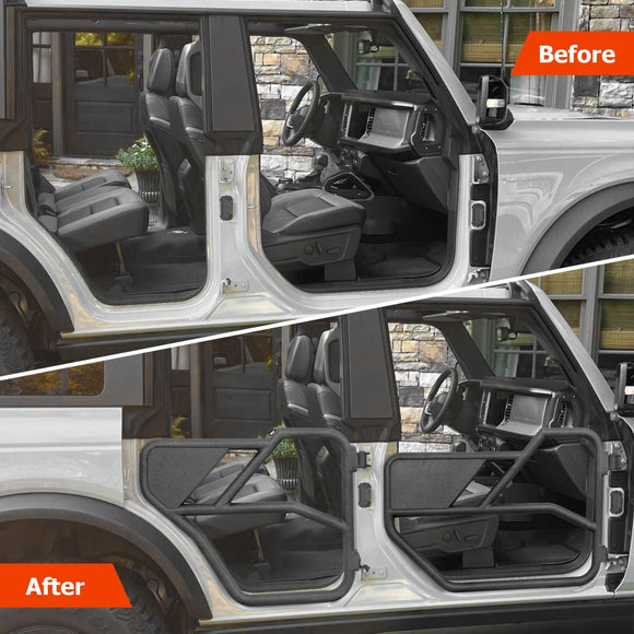 2021 - 2023 Ford Bronco 4 Door Steel 4Pcs Off Road Lightweight Tube Door Set - WeiSen - 70303023