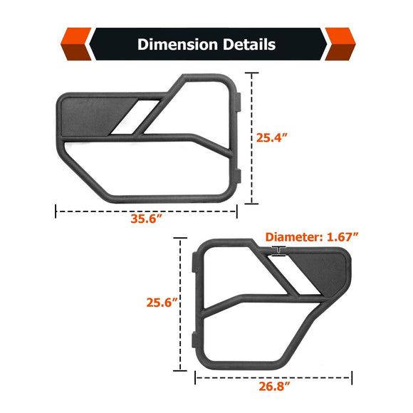2021 - 2023 Ford Bronco 4 Door Steel 4Pcs Off Road Lightweight Tube Door Set - WeiSen - 70303023