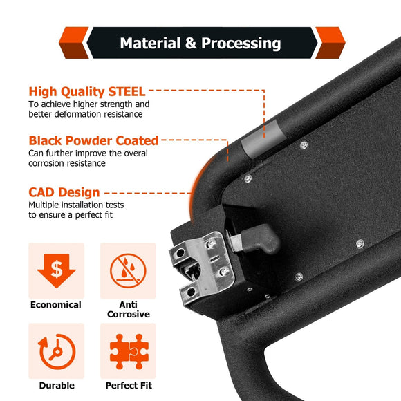 2021 - 2023 Ford Bronco 4 Door Steel 4Pcs Off Road Lightweight Tube Door Set - WeiSen - 70303023