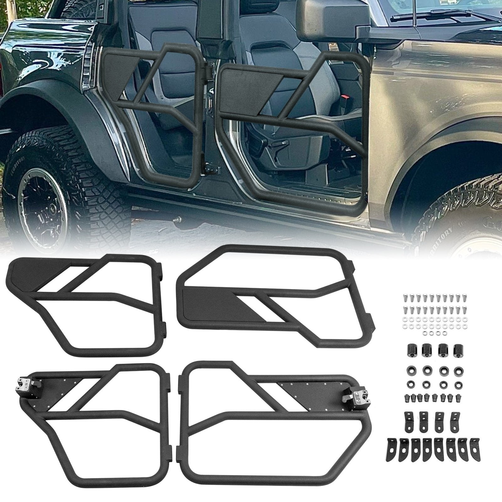 2021-2023 Ford Bronco 4 Door Steel 4Pcs Off Road Lightweight Tube Door Set - Weisen