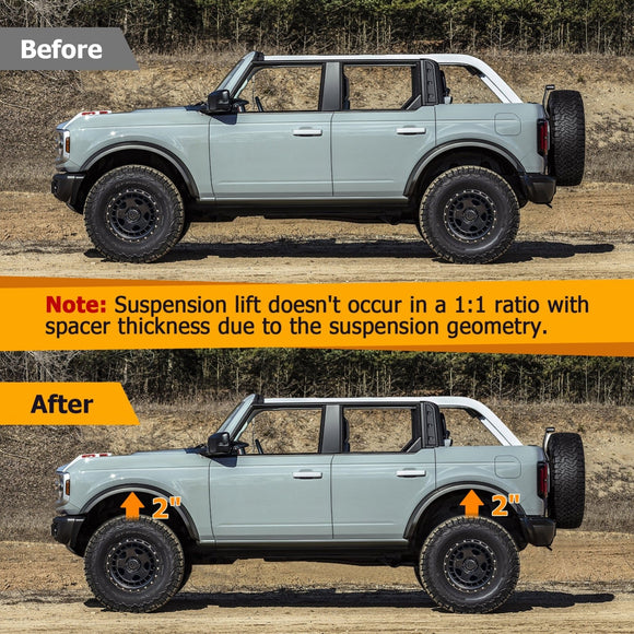 2021 - 2023 Ford Bronco 4WD Heavy Duty Steel Front & Rear 2" Suspension Lift Kit - WeiSen - 70401038