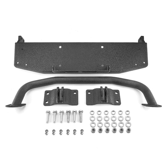2021 - 2024 Ford Bronco Steel Front Bumper Bull Bar with Winch Frame & D - rings Bracket - WeiSen - 70306003
