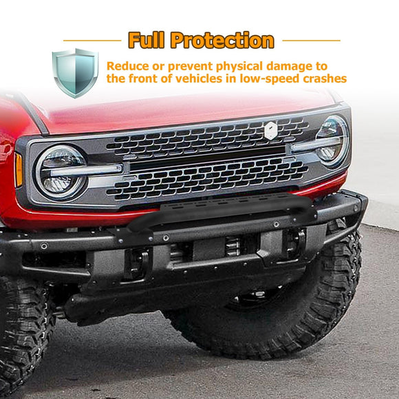 2021 - 2024 Ford Bronco Steel Front Bumper Protector Bar with LED Lights Mounting Holes - WeiSen - 70306002