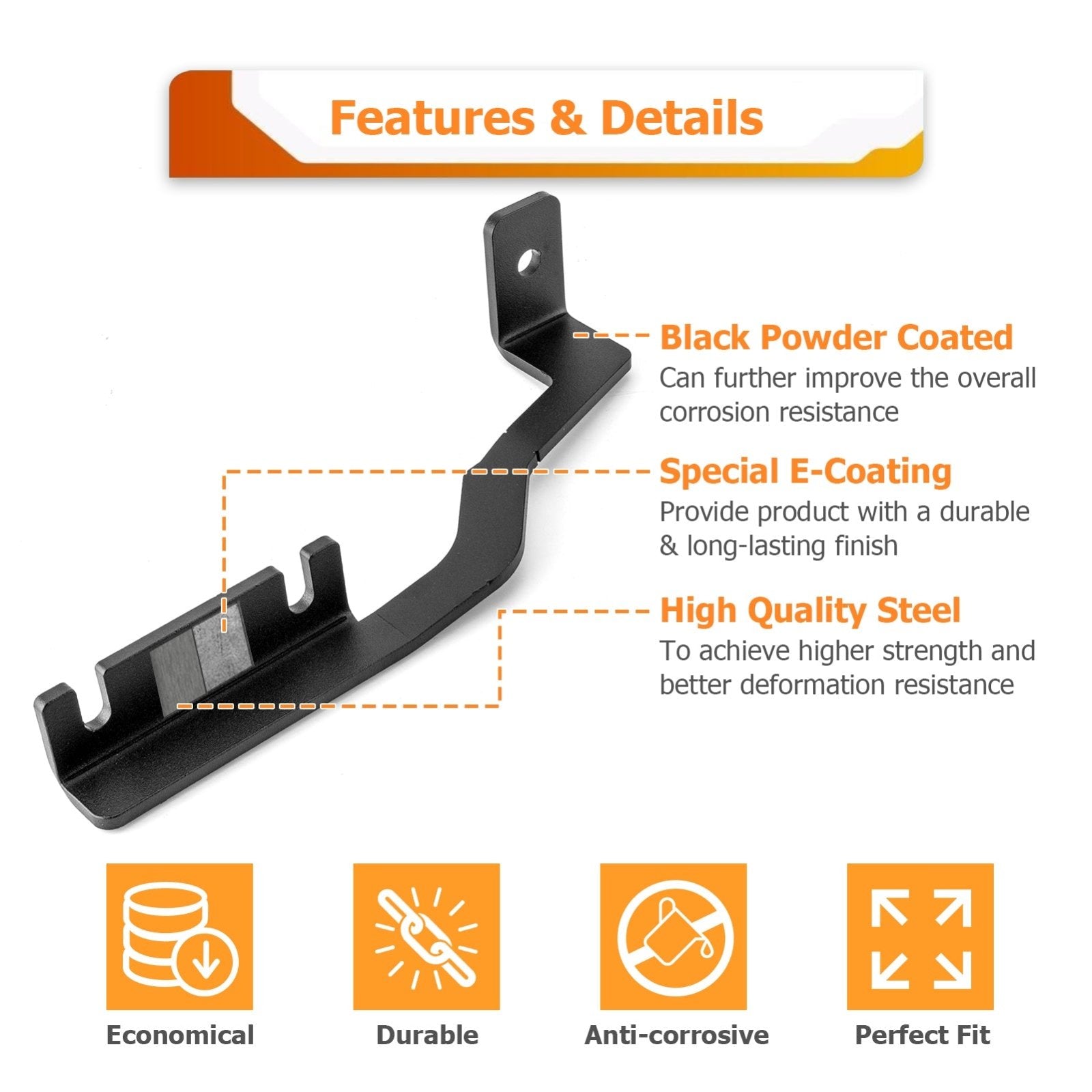 2022-2023 2WD 4WD Nissan Frontier Heavy Duty Steel Hood Hinge LED Work Light Bracket Mount - Weisen