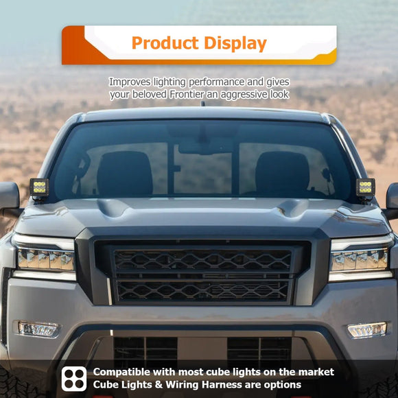 2022 - 2024 2WD 4WD Nissan Frontier Heavy Duty Steel Hood Hinge LED Work Light Bracket Mount - WeiSen - 70104048