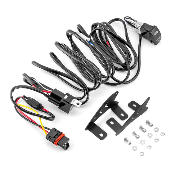 2022 - 2024 Polaris RZR Pro R Roof 32" Curved LED Light Bar Mount + Wiring Harness w/ Pulse Busbar - WeiSen - 80101029+80206007