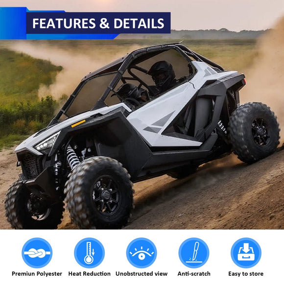 2022 - 2024 Polaris RZR PRO R UTV Soft Side Window Net Sunshade Mesh - WeiSen - 80313001