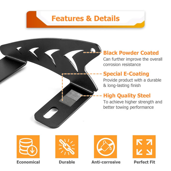 2022 - 2024 RZR Pro R / Pro R 4 Heavy Duty Steel UTV Over - Windshield 42" Curved Light Bar Mounting Brackets - WeiSen - 80101030