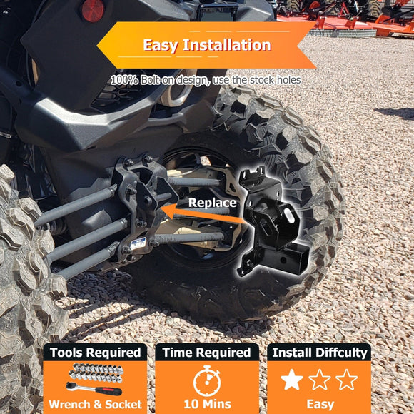 2022+ Can Am Maverick X3/MAX Heavy - Duty Steel Rear Trailer Hitch 2" Receiver - WeiSen - 80107021