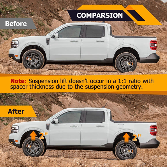 2022 - 2024 Ford Maverick 4WD Heavy Duty Steel Front & Rear 2" Full Suspension Lift Kit - WeiSen - 70401041