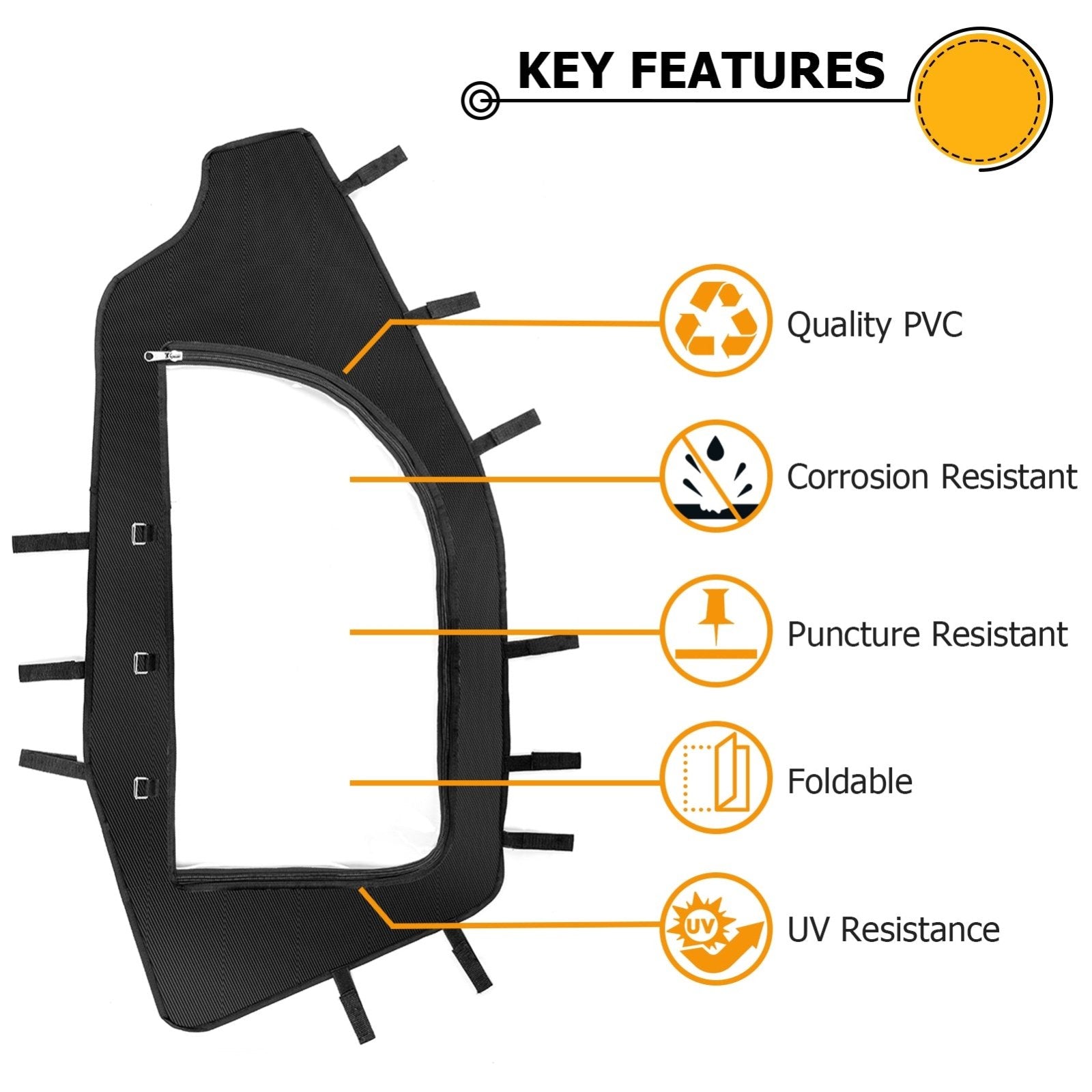 2022+ Polaris RZR Pro R 2 Seat UTV All-Weather Soft Upper Door Window | Zipper Lock - Weisen