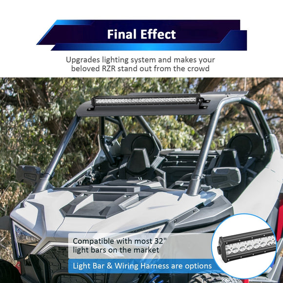 2022+ Polaris RZR Pro R 2/4 Upper Windshield 32" Straight LED Light Bar Mount Bracket - WeiSen - 80101028