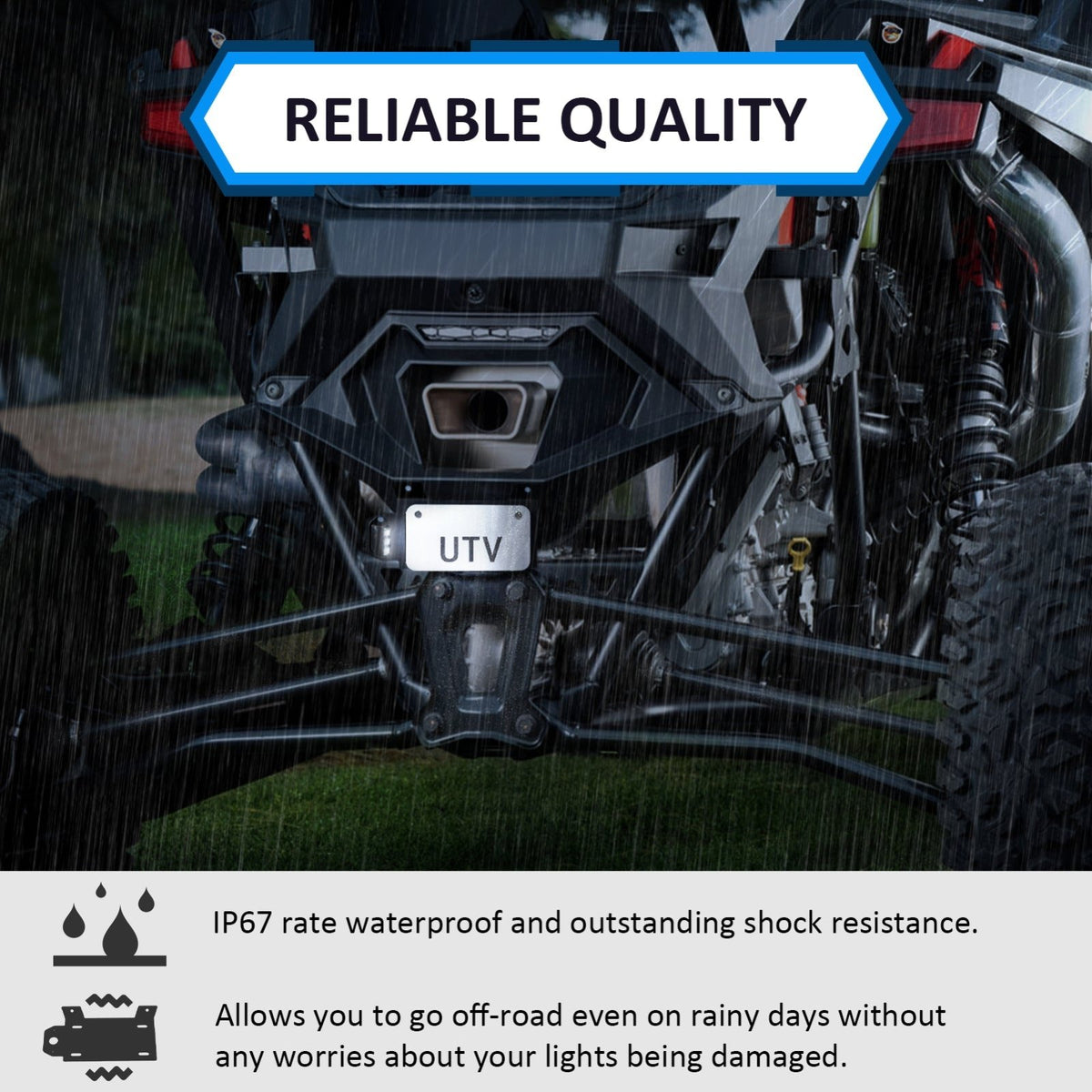 Razor Number Rear Plate 2022+ Polaris RZR PRO R 2/4 UTV License Plate Mounting Bracket W/ LED ...
