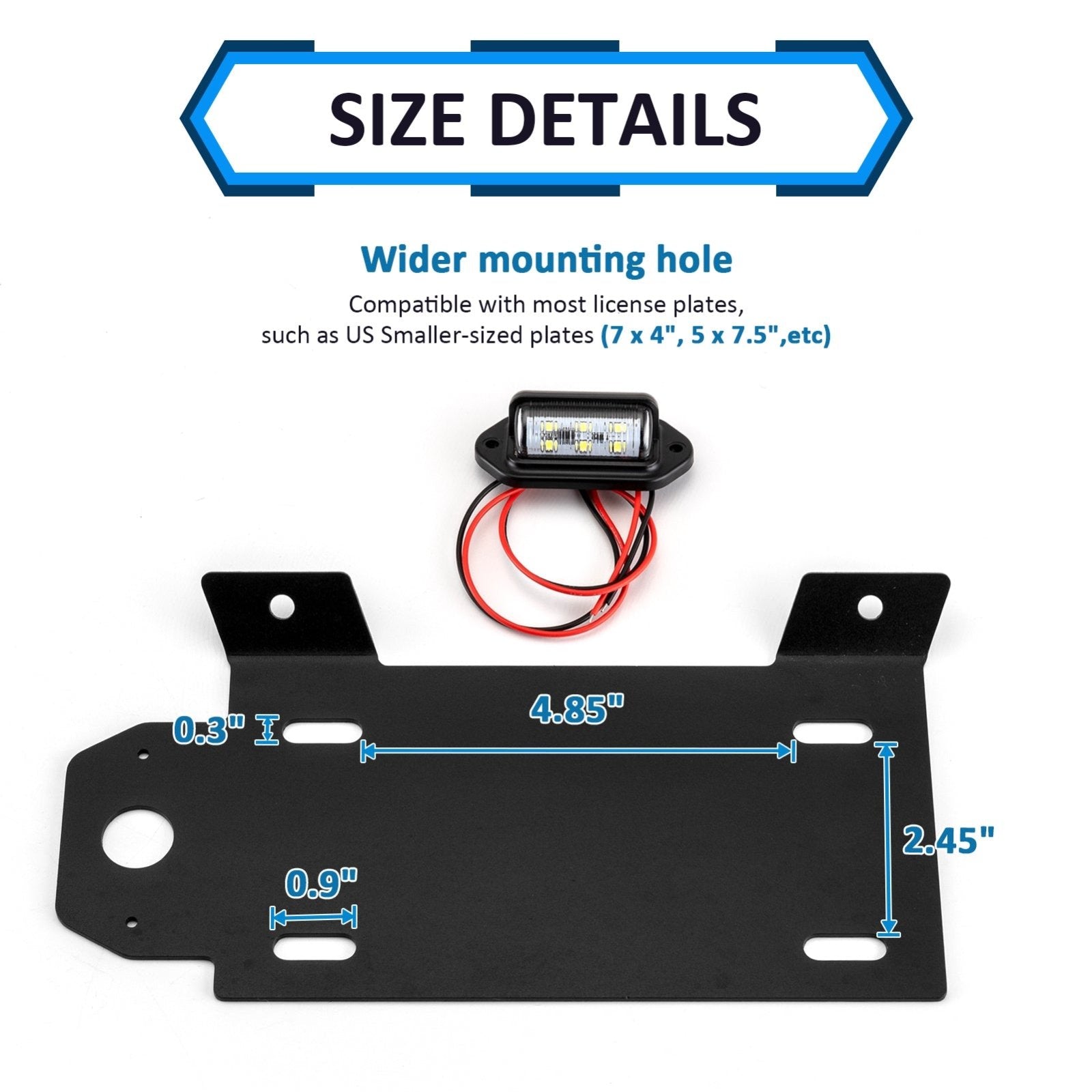 2022+ Polaris RZR PRO R 2/4 UTV License Plate Mounting Bracket W/ LED Light - Weisen