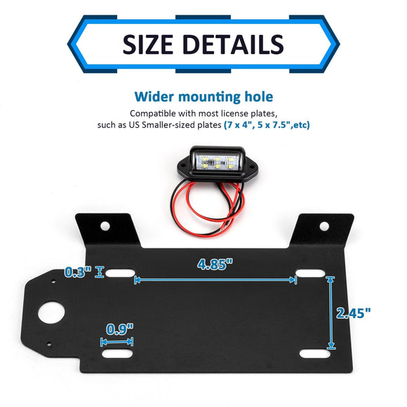 2022+ Polaris RZR PRO R 2/4 UTV License Plate Mounting Bracket W/ LED Light - WeiSen - 80203009