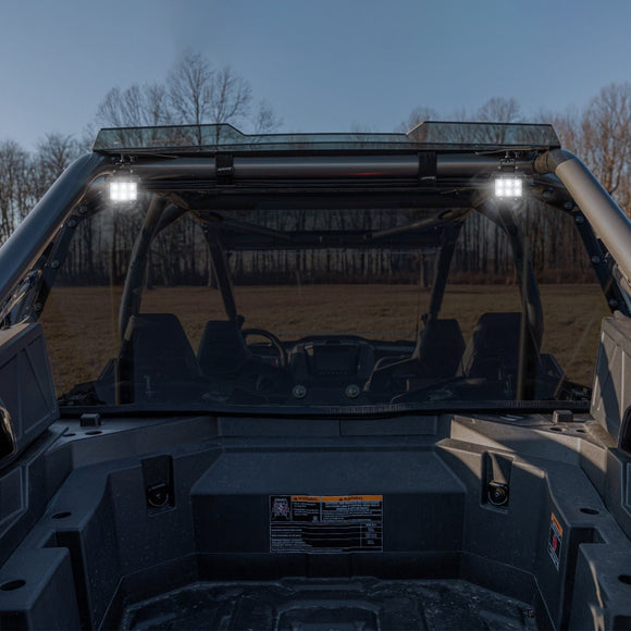 2022+ Polaris RZR Pro R Rear 18W LED Work Light Pod Mounting Bracket Wiring Harness Kit - WeiSen - 80104009+70201005+80206009