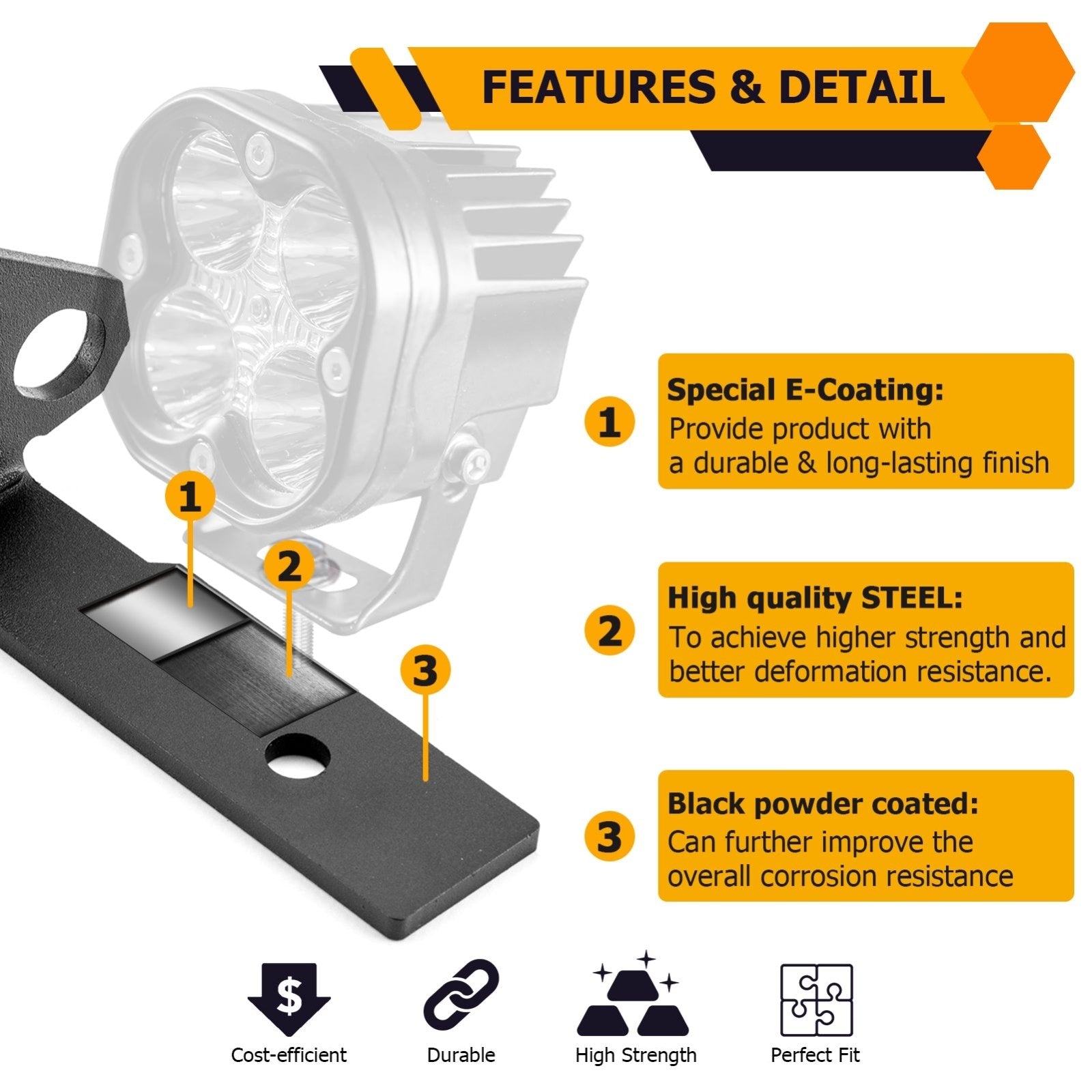 2022+ Polaris RZR PRO R Turbo R Heavy Duty Steel A Pillar LED Work Light Mount - Weisen