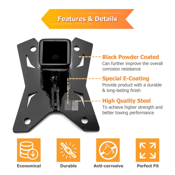 2022+ Polaris RZR Pro R 2/4 All Models Heavy Duty Steel Rear Towing Hitch 2" Receiver - WeiSen - 80107016