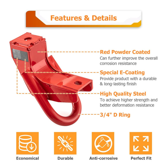 2022+ Toyota Tundra 2023+ Sequoia V6 3.4L Bolt - On Heavy - Duty Steel Front Tow Hooks - WeiSen - 70304022