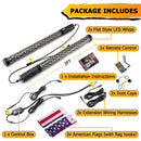 2Pcs 2FT Spiral RGB LED Whip Light w/ Flags for UTV ATV Truck | Bluetooth&Remote Control - WeiSen - 80204006
