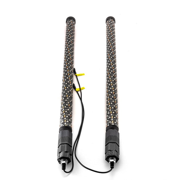 2Pcs 3FT Spiral RGB LED Whip Light w/ Flags for UTV ATV Truck | Bluetooth&Remote Control - WeiSen - 80204007