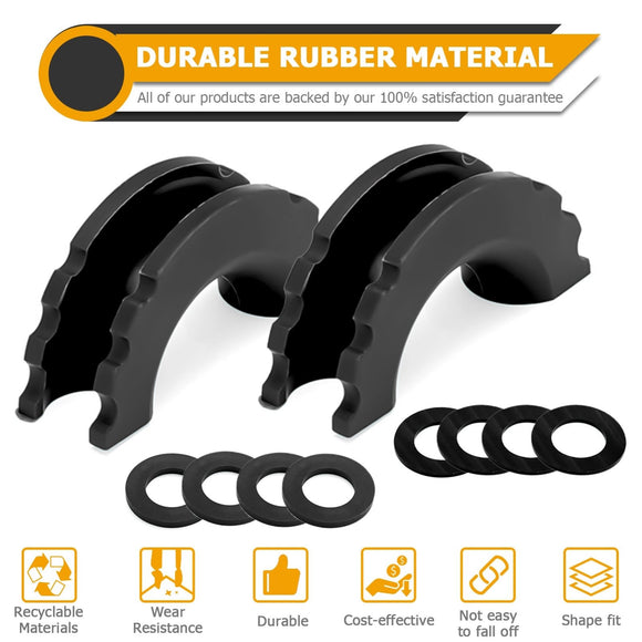 2x Black Silicone Isolators + 8x Rubber Washers Fit 3/4" D - Ring Shackle 7/8" Pin - WeiSen - 70304015