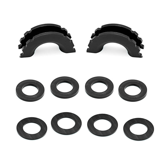 2x Black Silicone Isolators + 8x Rubber Washers Fit 3/4" D - Ring Shackle 7/8" Pin - WeiSen - 70304015