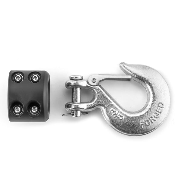 3/8" Winch Clevis Slip Hook & Winch Rubber Stopper Set for UTV SUV Jeep Truck Trailer - WeiSen - 80310012+80310015