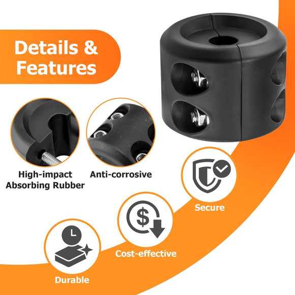 3/8" Winch Clevis Slip Hook & Winch Rubber Stopper Set for UTV SUV Jeep Truck Trailer - WeiSen - 80310012+80310015