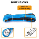 3/8" x 95' 20500LBs Synthetic Winch Line Cable Rope for Off Road Vehicle SUV Truck - WeiSen - 80310011