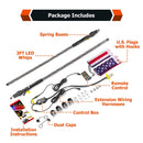 3FT RGB LED Whip Light w/ Flags for UTV ATV | Wireless Remote Control & Bluetooth App Control & 366 Modes - WeiSen - 80204002