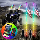 3FT RGB LED Whip Light w/ Flags for UTV ATV | Wireless Remote Control & Bluetooth App Control & 366 Modes - WeiSen - 80204002