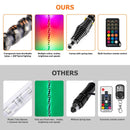 4FT RGB LED Whip Light w/ Flags for UTV ATV | Wireless Remote Control & Bluetooth App Control & 366 Modes - WeiSen - 80204003
