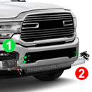 4th Gen 2010 - 2019 Dodge RAM 2500/3500/4500 Tow Hooks & 32'' LED Light Bar Mount Bracket - WeiSen - ZT014 - A