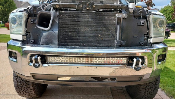 4th Gen 2010 - 2019 Dodge RAM 2500/3500/4500 Tow Hooks & 32'' LED Light Bar Mount Bracket - WeiSen - ZT014 - A