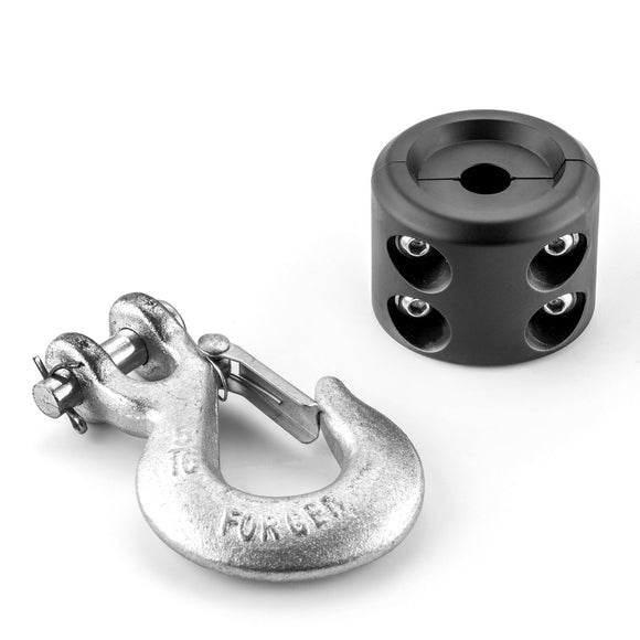 5/16" Clevis Slip Hook Winch Rubber Stopper Set for Synthetic Winch Rope - WeiSen - 80310012+80310014