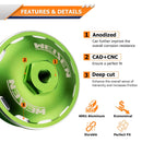 6061 Aluminum Oil Fuel Fill Filter Cap Kit for 2003 - 2007 Ford Powerstroke 6.0L F250/F350 Super Duty - WeiSen - 70507001