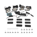 8PCS Universal Surface Mount Dual Row 24LEDs Amber White Emergency Hazard Warning Strobe Lights Kit - WeiSen - 70207002