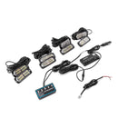 8PCS Universal Surface Mount Dual Row 24LEDs Amber White Emergency Hazard Warning Strobe Lights Kit - WeiSen - 70207002