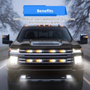 8PCS Universal Surface Mount Dual Row 24LEDs Amber White Emergency Hazard Warning Strobe Lights Kit - WeiSen - 70207002