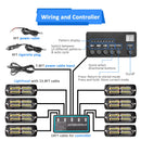 8PCS Universal Surface Mount Dual Row 24LEDs Amber White Emergency Hazard Warning Strobe Lights Kit - WeiSen - 70207002