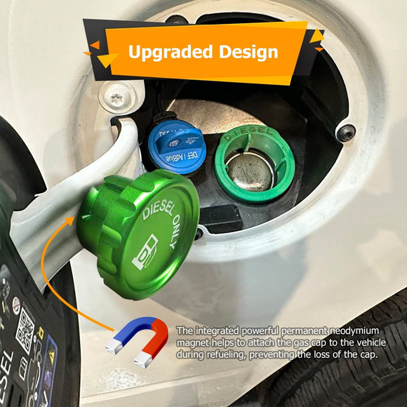 Aluminum Magnetic Diesel Fuel Cap for 2019+ Dodge Ram 1500 2500 3500 3.0L 6.7L Diesel Replace OEM Part 82215782 - WeiSen - 70501003
