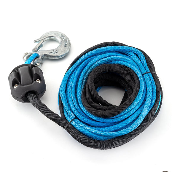 ATV UTV 1/4" x 50' 7700LBs Synthetic Winch Cable Rope Clevis Slip Hook Cable Stopper - WeiSen - 80310009+80310023+80310013